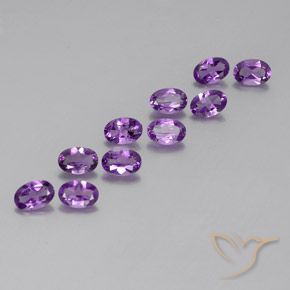 4.34 ctw Violet Amethyst Stones, Natural Amethyst in Oval Facet Shape for Sale
