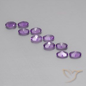 Amethyst Gemstones in 6.1 x 4.2 mm Size for Sale, Amethyst Stones in Medium-Dark Purplish Violet Color