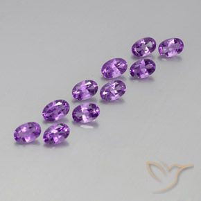 4.15 ctw Violet Amethyst Stones, Natural Amethyst in Oval Facet Shape for Sale