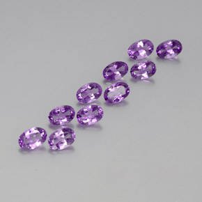 3.95 ctw Violet Amethyst Stones, Natural Amethyst in Oval Facet Shape for Sale