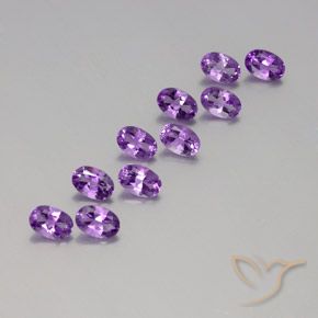 3.82 ctw Violet Amethyst Stones, Natural Amethyst in Oval Facet Shape for Sale