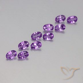 4.03 ctw Violet Amethyst Stones, Natural Amethyst in Oval Facet Shape for Sale