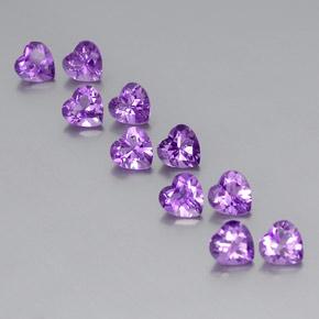 Purplish Violet Amethyst Gem - 0.7ct Heart Facet (ID: 357648)