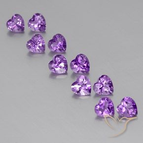 Purplish Violet Amethyst Gem - 0.7ct Heart Facet (ID: 357652)
