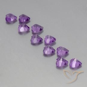Amethyst Gemstones in 6 x 6 mm (calibrated) Size for Sale, Amethyst Stones in Medium-Dark Purplish Violet Color