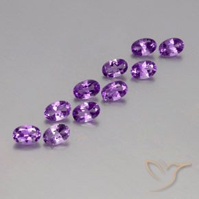 3.96 ctw Violet Amethyst Stones, Natural Amethyst in Oval Facet Shape for Sale