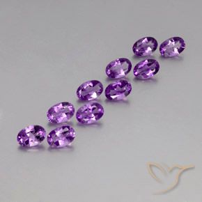 4.11 ctw Violet Amethyst Stones, Natural Amethyst in Oval Facet Shape for Sale