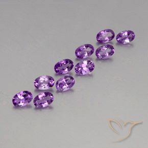 3.93 ctw Violet Amethyst Stones, Natural Amethyst in Oval Facet Shape for Sale