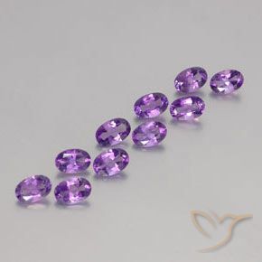 4.08 ctw Violet Amethyst Stones, Natural Amethyst in Oval Facet Shape for Sale