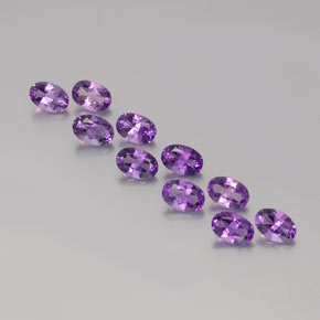 Пурпурно-фиолетовый Аметист Камень - 0.4ct Фасетный Овал (ID: 357699)