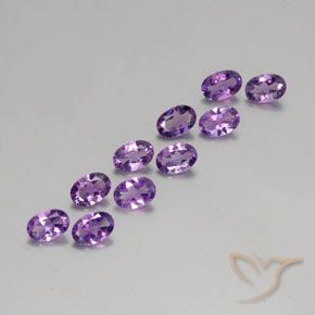 3.64 ctw Violet Amethyst Stones, Natural Amethyst in Oval Facet Shape for Sale