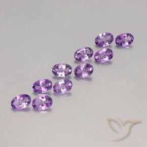 3.67 ctw Violet Amethyst Stones, Natural Amethyst in Oval Facet Shape for Sale