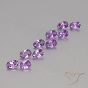 3.87 ctw Violet Amethyst Stones, Natural Amethyst in Oval Facet Shape for Sale