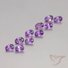 4.23 ctw Violet Amethyst Stones, Natural Amethyst in Oval Facet Shape for Sale