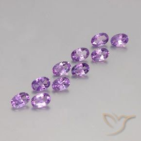 4.05 ctw Violet Amethyst Stones, Natural Amethyst in Oval Facet Shape for Sale