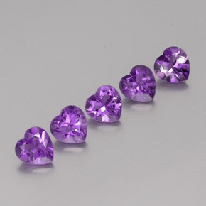 Medium-Dark Violet Amethyst Gem - 0.7ct Heart Facet (ID: 357711)