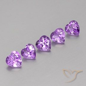 Medium-Dark Violet Amethyst Gem - 0.7ct Heart Facet (ID: 357720)