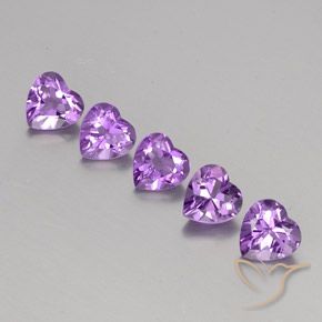 3.63 ctw Violet Amethyst Stones, Natural Amethyst in Heart Facet Shape for Sale