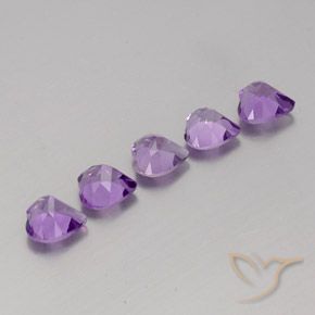 Amethyst Gemstones in 6 x 6 mm (calibrated) Size for Sale, Amethyst Stones in Deep Pinkish Violet Color
