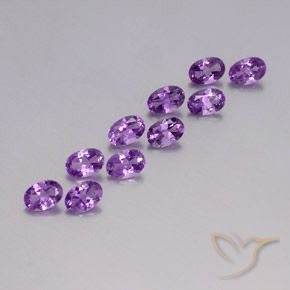 3.91 ctw Violet Amethyst Stones, Natural Amethyst in Oval Facet Shape for Sale
