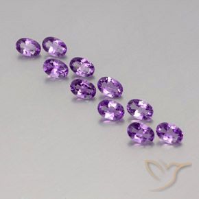 Пурпурно-фиолетовый Аметист Камень - 0.4ct Фасетный Овал (ID: 357812)