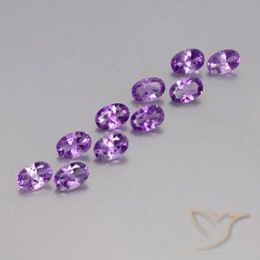 3.97 ctw Violet Amethyst Stones, Natural Amethyst in Oval Facet Shape for Sale