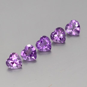 3.64 ct Violet Amethyst Gemstone, Amethyst Gem in Heart Facet Shape for Sale.