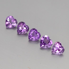 3.64 ct Violet Amethyst Stone, Natural Amethyst in Heart Facet Shape for Sale