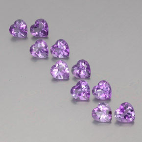 Violeta rosáceo medio Amatista Gema - 0.7ct Forma de corazón (ID: 357868)