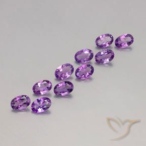 3.77 ctw Violet Amethyst Stones, Natural Amethyst in Oval Facet Shape for Sale