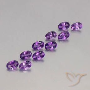 4.12 ctw Violet Amethyst Stones, Natural Amethyst in Oval Facet Shape for Sale