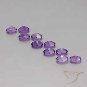 Amethyst Gemstones in 6 x 4 mm (calibrated) Size for Sale, Amethyst Stones in Medium-Dark Purplish Violet Color
