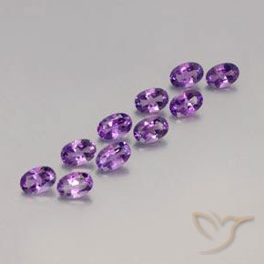 4.11 ctw Violet Amethyst Stones, Natural Amethyst in Oval Facet Shape for Sale