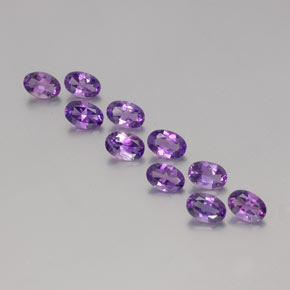 Medium-Dark Purplish Violet Amethyst Gem - 0.4ct Oval Facet (ID: 357936)