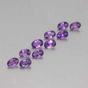 3.95 ctw Violet Amethyst Stones, Natural Amethyst in Oval Facet Shape for Sale