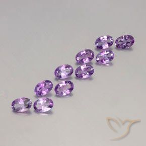 3.79 ctw Violet Amethyst Stones, Natural Amethyst in Oval Facet Shape for Sale