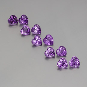 Lilaisch-violett Amethyst Edelstein - 0.7ct Herz facettiert (ID: 357949)