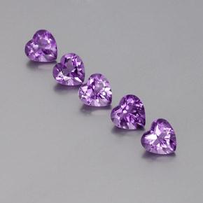 Medium Purplish Violet Amethyst Gem - 0.7ct Heart Facet (ID: 357957)