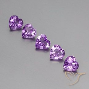 3.58 ctw Violet Amethyst Stones, Natural Amethyst in Heart Facet Shape for Sale
