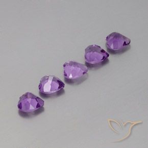 Amethyst Gemstones in 6 x 6 mm (calibrated) Size for Sale, Amethyst Stones in Purplish Violet Color