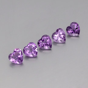 Medium Purplish Violet Amethyst Gem - 0.7ct Heart Facet (ID: 357962)