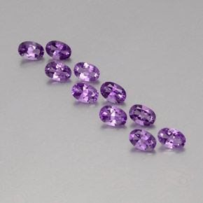Medium-Dark Purplish Violet Amethyst Gem - 0.4ct Oval Facet (ID: 358111)
