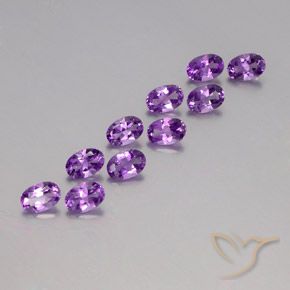 4.12 ctw Violet Amethyst Stones, Natural Amethyst in Oval Facet Shape for Sale