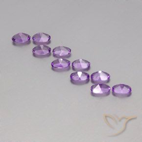 Amethyst Gemstones in 6.1 x 4.2 mm Size for Sale, Amethyst Stones in Medium Purplish Violet Color