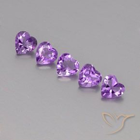 3.39 ctw Violet Amethyst Stones, Natural Amethyst in Heart Facet Shape for Sale