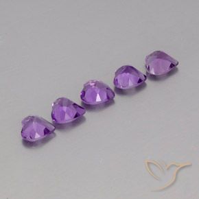 Amethyst Gemstones in 6 x 6 mm (calibrated) Size for Sale, Amethyst Stones in Purplish Violet Color