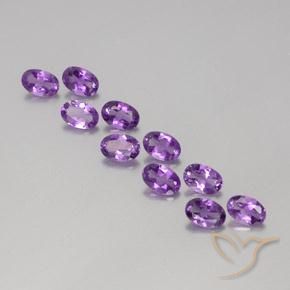 Medium-Dark Purplish Violet Amethyst Gem - 0.4ct Oval Facet (ID: 358147)