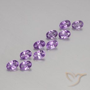 3.95 ctw Violet Amethyst Stones, Natural Amethyst in Oval Facet Shape for Sale