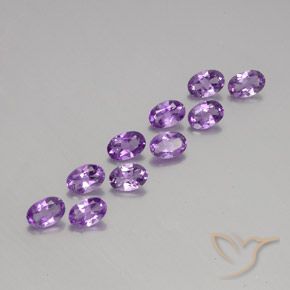 3.85 ctw Violet Amethyst Stones, Natural Amethyst in Oval Facet Shape for Sale