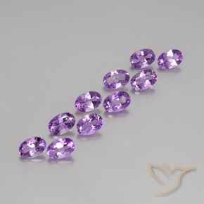 3.96 ctw Violet Amethyst Stones, Natural Amethyst in Oval Facet Shape for Sale